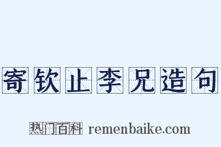 寄钦止李兄造句是什么意思的图片